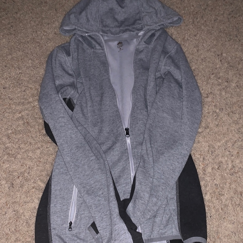 Grey color block zip up